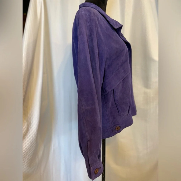 Leathers By New England Purple Suede Jacket Size Medium - Picture 4 of 9